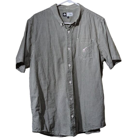 LRG Lifted Research Group Green Brown Check 100% Cotton Button Up Shirt Mens L - Picture 1 of 8
